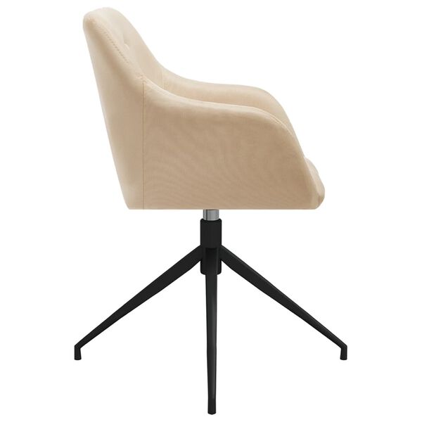 vidaXL Eetkamerstoelen 2 st draaibaar stof cr&egrave;mekleurig