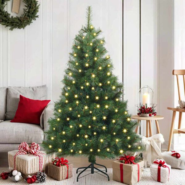vidaXL Kunstkerstboom met 150 LED met standaard Groen 150 cm PE en PVC