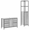 vidaXL Badkamermeubelset 2 st Grijs Sonoma en Zwart 36 x 35 x 165 cm
