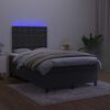 vidaXL Boxspring met matras en LED fluweel zwart 120x190 cm