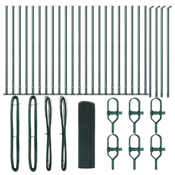 vidaXL Afrasteringspaal Groen 50 x 0,4 m (16 x 16 mm gaas)