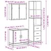 vidaXL 3-delige Badkamermeubelset bewerkt hout sonoma eikenkleurig