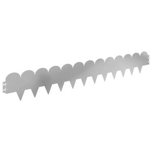 vidaXL Gazonrand 10 st 103 x 15 cm Staal Zilverkleurig
