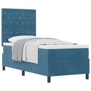vidaXL Boxspringbed met matras Donkerblauw 80 x 200 cm Fluweel