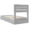 vidaXL Opslag bed met hoofdeinde Grijs Sonoma 75 x 190 cm Bewerkt hout