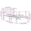 vidaXL Bedframe met hoofdbord massief grenenhout 75x190 cm