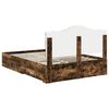 vidaXL Bedframe met hoofdeinde Gerookt eiken 140 x 200 cm Bewerkt hout