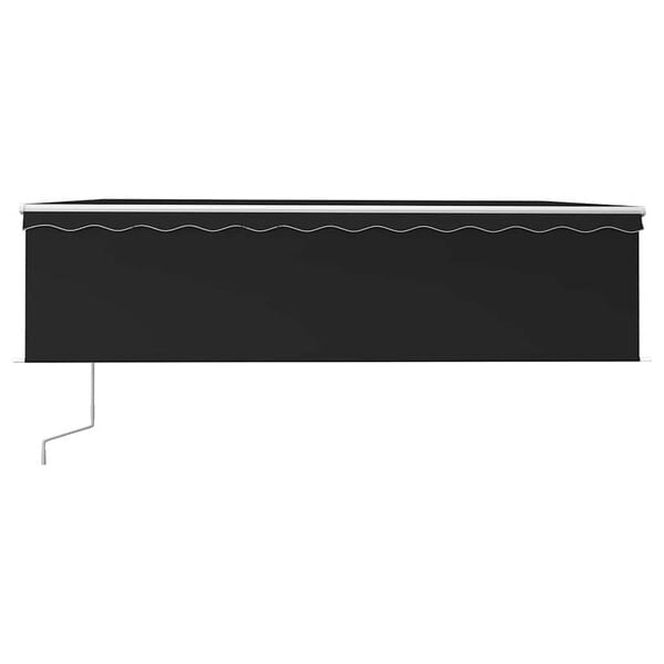 vidaXL Luifel automatisch rolgordijn LED windsensor 5x3 m antraciet