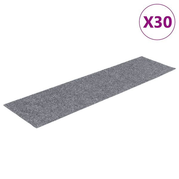 vidaXL Trapmatten Zelfklevend 30 stuks 76x20 cm Lichtgrijs Rechthoekig