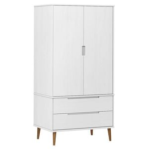 vidaXL Kledingkast MOLDE 90x55x175 cm massief grenenhout wit