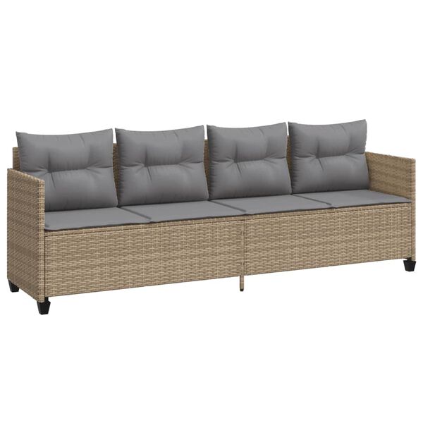 vidaXL 5-delige Loungeset met kussens poly rattan beige
