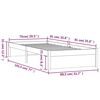 vidaXL Bedframe massief hout zwart 75x190 cm