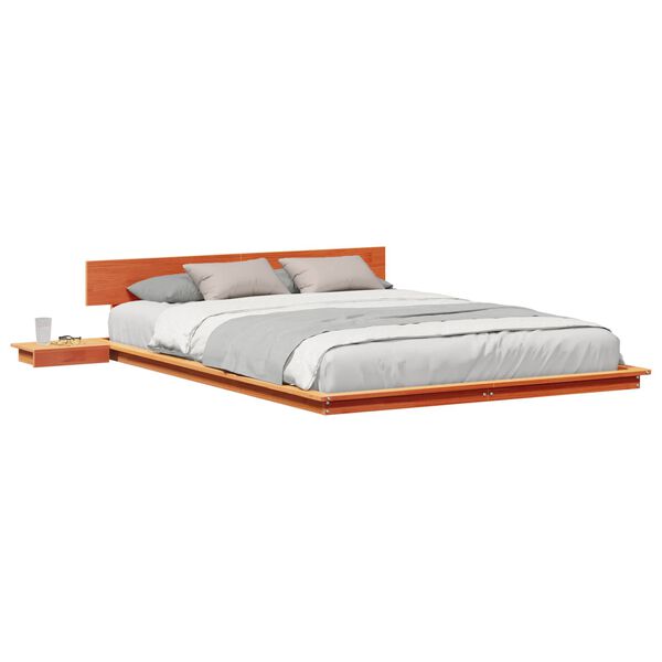 vidaXL Bedframe met hoofdeinde met opslag Bruin 140 x 200 cm Hout