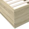 vidaXL Bedframe bewerkt hout sonoma eikenkleurig 75x190 cm