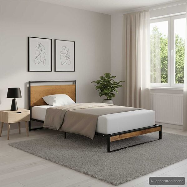 vidaXL Bedframe metaal 100x200 cm