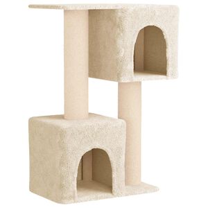 vidaXL Kattenboom met sisal krabpalen Cr&egrave;mekleurig 114 cm