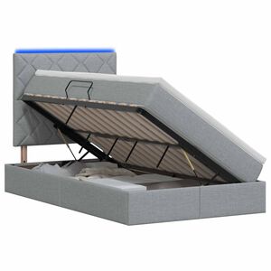 vidaXL LED Opslagbed met Matras Lichtgrijs 120 x 200 cm Stof