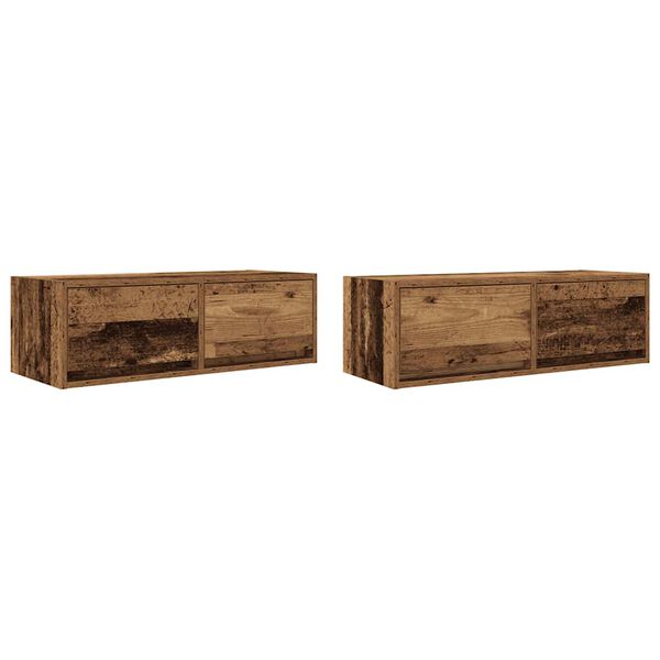 vidaXL Tv-meubels 2 st 80x31x25,5 cm bewerkt hout oud houtkleurig