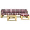 vidaXL 4-delige Loungeset pallet met kussens groen ge&iuml;mpregneerd hout