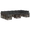 vidaXL Tuinbankenset 11 st Grijs en Donkergrijs poly rattan