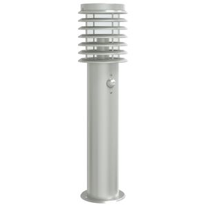 vidaXL Vloerlamp voor buiten met sensor 60 cm roestvrijstaal zilver