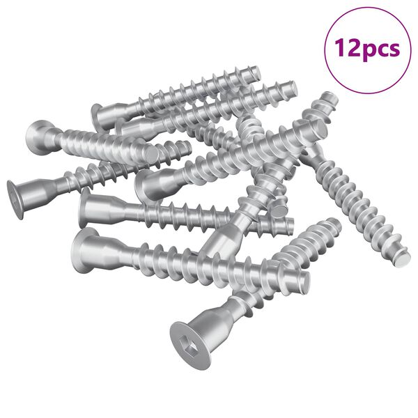 vidaXL Confirmatschroeven 12 pcs Zilver &Oslash;7 x 50 mm Metaal