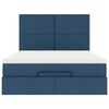 vidaXL Ottoman bed met matras en LED's 140x190cm stof blauw