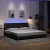 vidaXL Bedframe met LED zonder matras 200x200 cm stof donkergrijs
