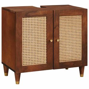 vidaXL Wastafelkast Bruin 62 x 33 x 58 cm Bewerkt hout