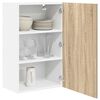 vidaXL Hangkast Sonoma Eik en Wit 50 x 31 x 80 cm Bewerkt hout