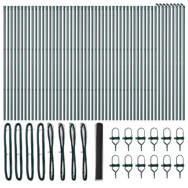 vidaXL Afrasteringspaal Grijs 100 x 1,2 m (13 mm gaas) Staal en PVC