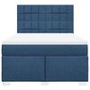 vidaXL Boxspring met matras stof blauw 140x200 cm