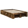 vidaXL Bedframe met hoofdeinde Gerookt eiken 120 x 200 cm Bewerkt hout