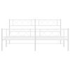 vidaXL Bedframe met hoofd- en voeteneinde metaal wit 200x200 cm