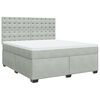 vidaXL Boxspring met matras fluweel lichtgrijs 180x200 cm