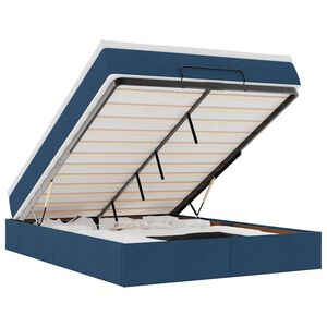 vidaXL Ottoman bed met matras 140x190cm stof blauw