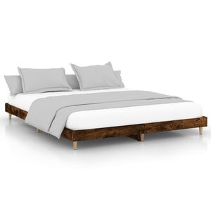vidaXL Bedframe zonder matras hout gerookt eikenkleurig 160x200 cm