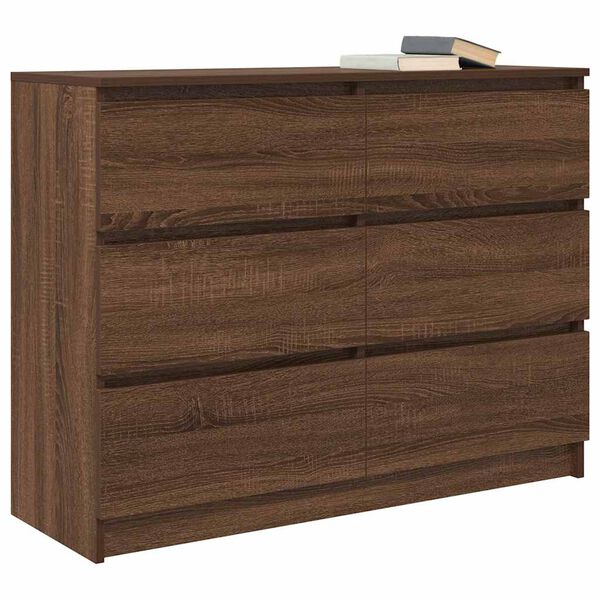 vidaXL Dressoir 100x35x76 cm bewerkt hout bruin eikenkleur