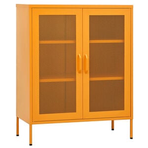 vidaXL Opbergkast mosterdgeel 80x35x101,5 cm staal