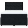 vidaXL Boxspring met matras fluweel zwart 140x200 cm