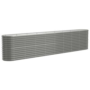 vidaXL Plantenbak 332x40x68 cm gegalvaniseerd staal grijs