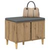 vidaXL Halbank met kussen met opslag Artisan Eiken 60 x 38 x 46 cm