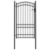 vidaXL Hekpoort Emmen met gebogen bovenzijde staal 100x123,5 cm zwart