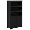 vidaXL Hoge kast 80x35x154 cm massief grenenhout zwart