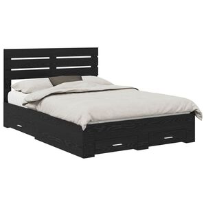 vidaXL Bedframe met lade met hoofdeinde met opslag Bewerkt hout