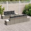 vidaXL Tuinbankenset met kussen 8 pcs Grijs poly rattan