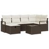 vidaXL Bankstel 7 st Bruin en Cr&egrave;me poly rattan