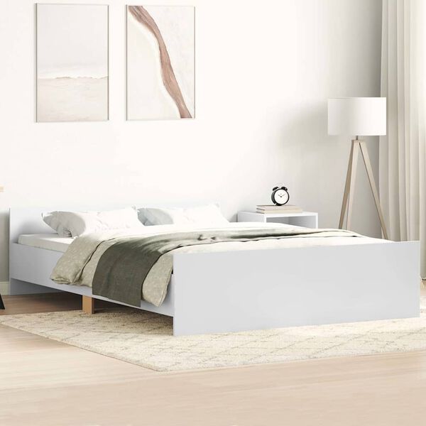 vidaXL Bedframe met hoofd- en voeteneinde wit 120x200 cm