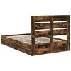 vidaXL Opslag bed met lade Gerookt eiken 120 x 200 cm Bewerkt hout