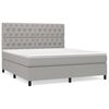 vidaXL Boxspring met matras stof lichtgrijs 160x200 cm